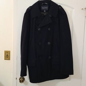 Nautica Navy Blue Pea Coat XL Mint Condition